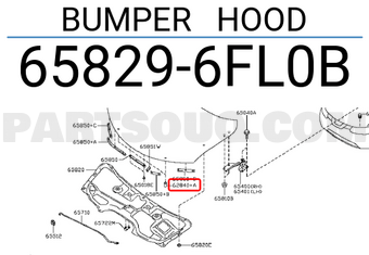 Nissan 658296FL0B BUMPER HOOD