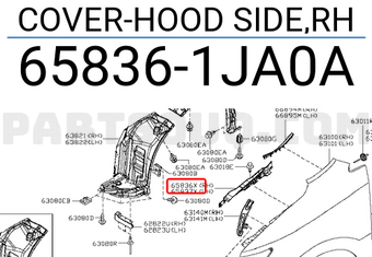 Nissan 658361JA0A COVER-HOOD SIDE,RH