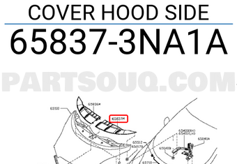 Nissan 658373NA1A COVER HOOD SIDE