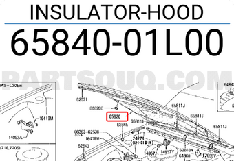 Nissan 6584001L00 INSULATOR-HOOD