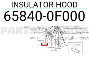 Nissan 658400F000 INSULATOR-HOOD