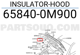 Nissan 658400M900 INSULATOR-HOOD