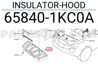 Nissan 658401KC0A INSULATOR-HOOD