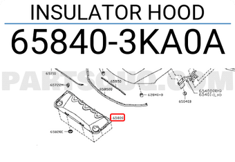 Nissan 658403KA0A INSULATOR HOOD