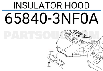 Nissan 658403NF0A INSULATOR HOOD