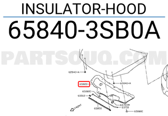 Nissan 658403SB0A INSULATOR-HOOD