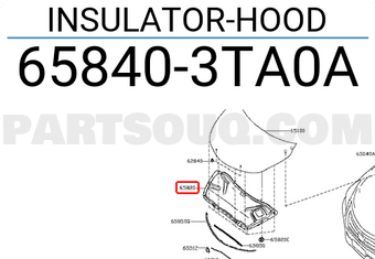 Nissan 658403TA0A INSULATOR-HOOD