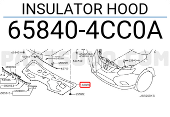 Nissan 658404CC0A INSULATOR HOOD
