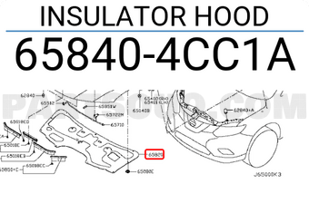 Nissan 658404CC1A INSULATOR HOOD