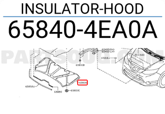 Nissan 658404EA0A INSULATOR-HOOD