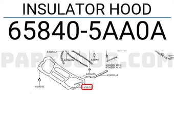 Nissan 658405AA0A INSULATOR HOOD