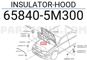Nissan 658405M300 INSULATOR-HOOD