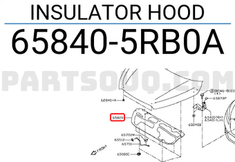 Nissan 658405RB0A INSULATOR HOOD
