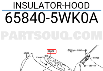 Nissan 658405WK0A INSULATOR-HOOD