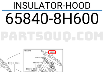 Nissan 658408H600 INSULATOR-HOOD