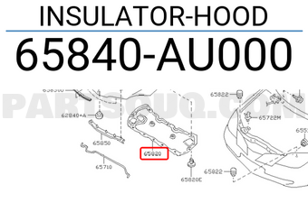 Nissan 65840AU000 INSULATOR-HOOD