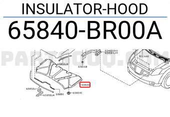 Nissan 65840BR00A INSULATOR-HOOD