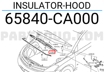 Nissan 65840CA000 INSULATOR-HOOD