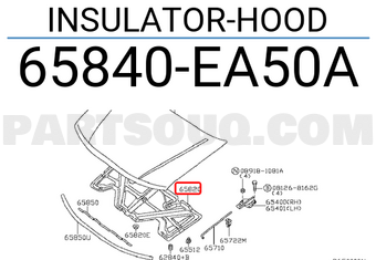 Nissan 65840EA50A INSULATOR-HOOD