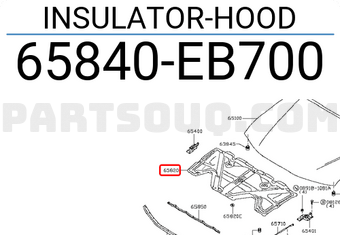 Nissan 65840EB700 INSULATOR-HOOD