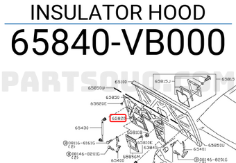Nissan 65840VB000 INSULATOR HOOD