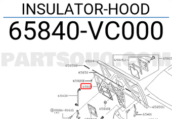 Nissan 65840VC000 INSULATOR-HOOD