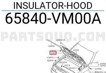 Nissan 65840VM00A INSULATOR-HOOD