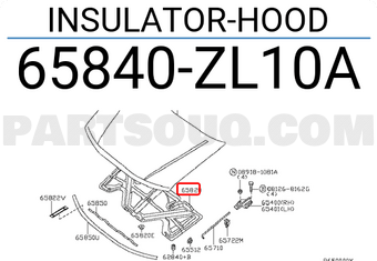 Nissan 65840ZL10A INSULATOR-HOOD