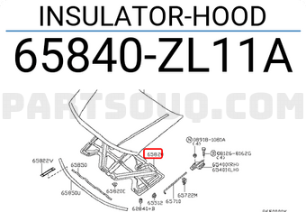 Nissan 65840ZL11A INSULATOR-HOOD