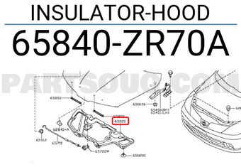 Nissan 65840ZR70A INSULATOR-HOOD