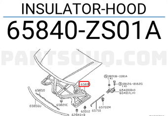 Nissan 65840ZS01A INSULATOR-HOOD