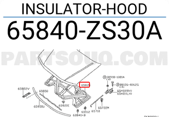 Nissan 65840ZS30A INSULATOR-HOOD
