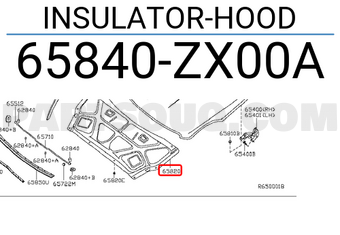 Nissan 65840ZX00A INSULATOR-HOOD