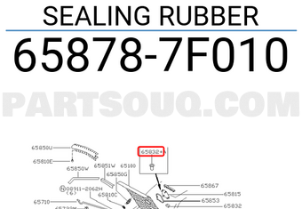 Nissan 658787F010 SEALING RUBBER