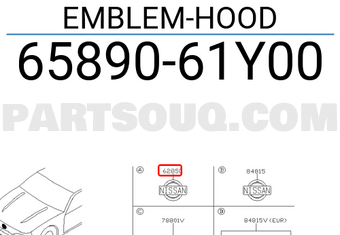 Nissan 6589061Y00 EMBLEM-HOOD
