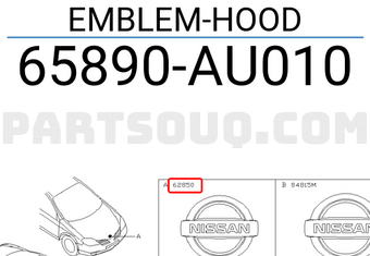 Nissan 65890AU010 EMBLEM-HOOD