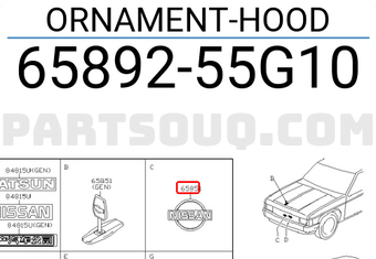 Nissan 6589255G10 ORNAMENT-HOOD