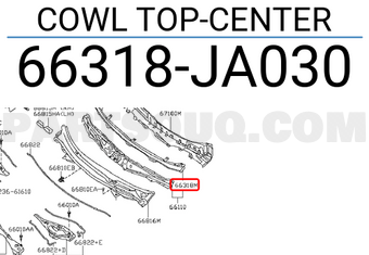 Nissan 66318JA030 COWL TOP-CENTER