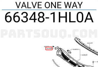 Nissan 663481HL0A VALVE ONE WAY