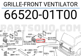 Nissan 6652001T00 GRILLE-FRONT VENTILATOR