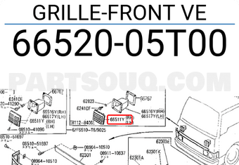 Nissan 6652005T00 GRILLE-FRONT VE