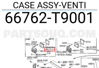 Nissan 66762T9001 CASE ASSY-VENTI