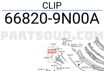 Nissan 668209N00A CLIP