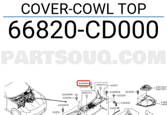 Nissan 66820CD000 COVER-COWL TOP