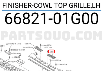 Nissan 6682101G00 FINISHER-COWL TOP GRILLE,LH