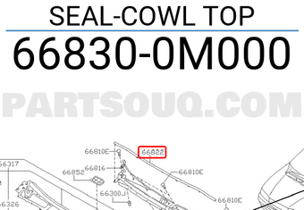 Nissan 668300M000 SEAL-COWL TOP