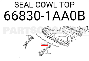 Nissan 668301AA0B SEAL-COWL TOP