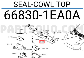 Nissan 668301EA0A SEAL-COWL TOP