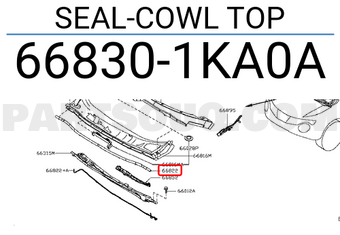 Nissan 668301KA0A SEAL-COWL TOP