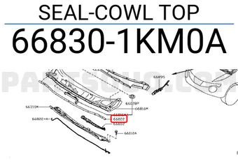 Nissan 668301KM0A SEAL-COWL TOP
